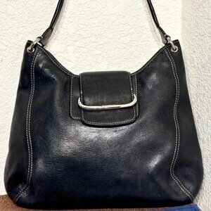 Vintage Cole Haan  Black Paige  Cowhide Leather Shoulder